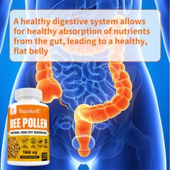 Bunkell Natural Bee Pollen 1040mg Supplement – 120 Veggie Capsules,60 Day Supply