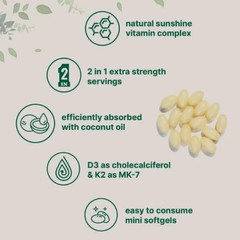 Vitamin D3 10000 iu Plus K2 (MK-7) 200 mcg, 300 Virgin Coconut Oil Softgels
