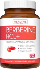 Healths Harmony Berberine Supplement (Vegetarian) Berberine HCL Plus, 60ct