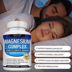 2Pack Toplux Nutrition Magnesium Complex 1000mg Supports 8 Elemental Magnesium