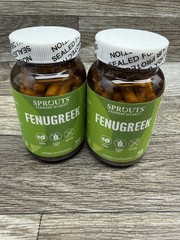 2 Pk Sprouts Fenugreek 100% Vegan 90 capsules Exp: 12/2030 Non GMO, GF, 600 mg