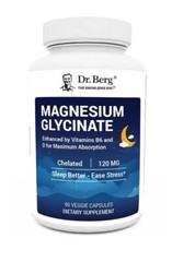 Dr. Berg’s Magnesium Glycinate – Fully Chelated with Vitamin D & B6, 90 Veg Cap