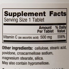 Geri-Care Vitamin C Tablet 500 mg 841-10-GCP 1 Bottle 1000 per Bottle