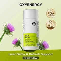 OxyEnergy Milk Thistle 300mg-Liver Detox Support with Silymarin&Vitamin C,90 Cap