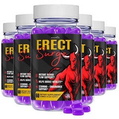 (6 Pack) Erect Surge Advanced Male Health Support Supplement, ErectSurge Gummies