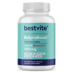 ButyraBoost™ (Tributyrin Complex) 300mg (60 Veg Capsules)-Vegan-No Stearates