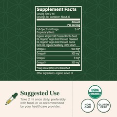 Global Healing Organic Omega 3 6 9 7 Fish-Free Non-GMO Seaberry Flaxseed Oil 2oz
