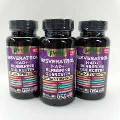 3x Parrox Resveratrol Supplement Extra Strength Of 60 Caps 7/2027