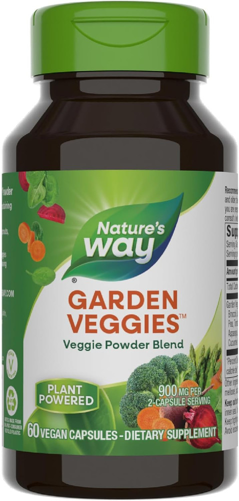 Nature’S Way Garden Veggies, Veggie Powder Blend, 900 Mg per 2-Capsule Serving,