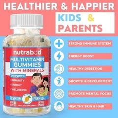 Nutrabud Multivitamin Gummies Mango Flavor No Sugar 60 Count – All Ages