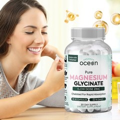 1 Pack Organics Ocean Pure Magnesium Glycinate Low Dose Zinc Chelated 90 Capsule