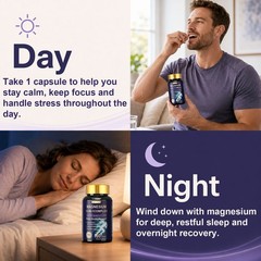 3x Magnesium Complex, Natural Anti Anxiety, Stress Relief Supplement 700mg 180ct