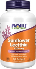 NOW Foods Supplements, Sunflower Lecithin 1200 mg with Phosphatidyl Choline, 100
