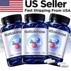 3X Nattokinase Supplement – 10800 FU 60 Capsules Per Serving Heart Circulation
