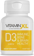 OmegaXL VitaminXL D3 High Potency Daily Vitamin D 5000 IU 125mcg 30 Softgels