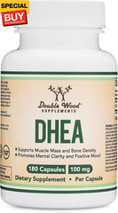 DHEA 100mg | 180 Capsules | Max Strength 6 Month Supply | Third Party Tested | H