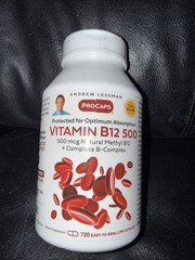 Andrew Lessman Vitamin B12 500 720 Capsules Methyl B12 B-Complex Exp 04/2028
