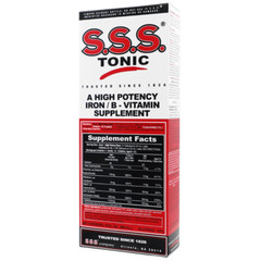 SSS Tonic High Potency Iron & B Vitamin Supplement Blood Support Liquid 10 oz.