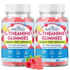 BVIVLOO L-Theanine Gummies with L-Theanine 400 mg, Ashwagandha, GABA, 5-HTP, …