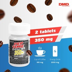 PEPTIME Energy Tablets 350mg Caffeine B6 B12 Focus Supplement 100 Count