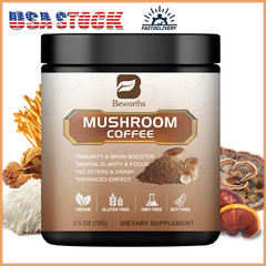 70g Organic Mushroom Coffee-Reishi,Cordyceps, Lion’s Mane,Turkey Tail Mushrooms