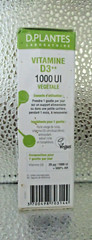 VITAMINE D3 1000 UI Vegetable Dietary Supplement Brand D.PLANTES Made in France