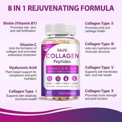 Premium Collagen Peptides with Biotin Hydrolyzed Anti-Aging (Types I,II,III,V,X)