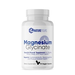 Magnesium Glycinate 120mg Capsules by NatureYours – High 90 Count (Pack of 1)