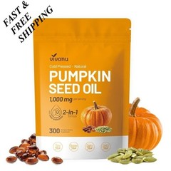 2 PACKS–NEW LUXRY VIVONU Pumpkin Seed Oil 1000mg with Saw Palmetto 300 Softgels