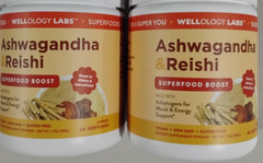 2x Wellology Labs Ashwagandha and Reishi Superfood Boost Powder 7 oz. Each New
