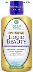 Tropical Oasis Liquid Beauty Nutritional Supplement 32 Fl Oz Hair Skin Nails