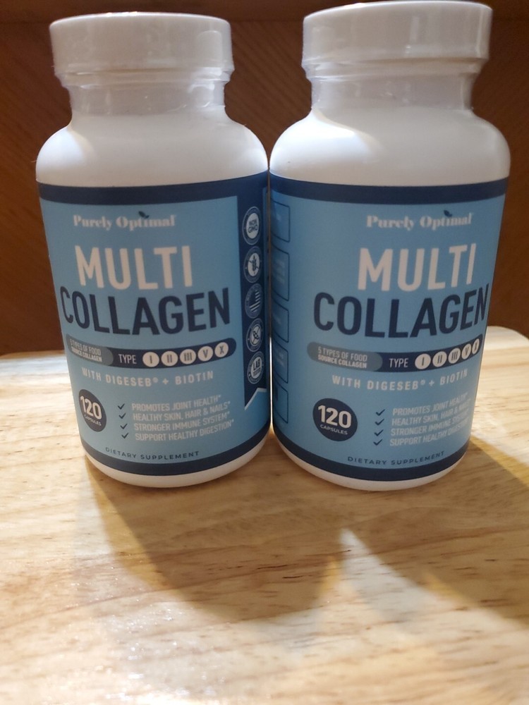 2 Pack – Purely Optimal Multi Collagen 120 Capsules Each Expires 06/2024 SEALED