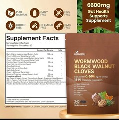 Vivonu Wormwood Black Walnut Cloves 240 Softgels FAST SHIPPING