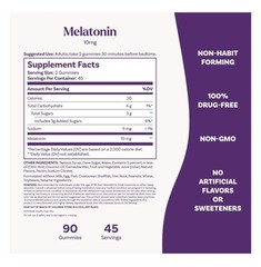 Melatonin Gummies, Strawberry, 10 mg, 90 Gummies (5 mg per Gummy) 9/26
