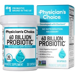 Probiotics 60 Billion CFU – 10 Strains + Organic Prebiotics -Women & Men