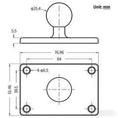 Strg 1″ Ball Mount with 6.7″ Length Double Sockets Arm & Rectangle Plate and …