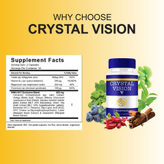 Crystal Vision Eye Care Support, Crystal Vision Supplement (60 Capsules)