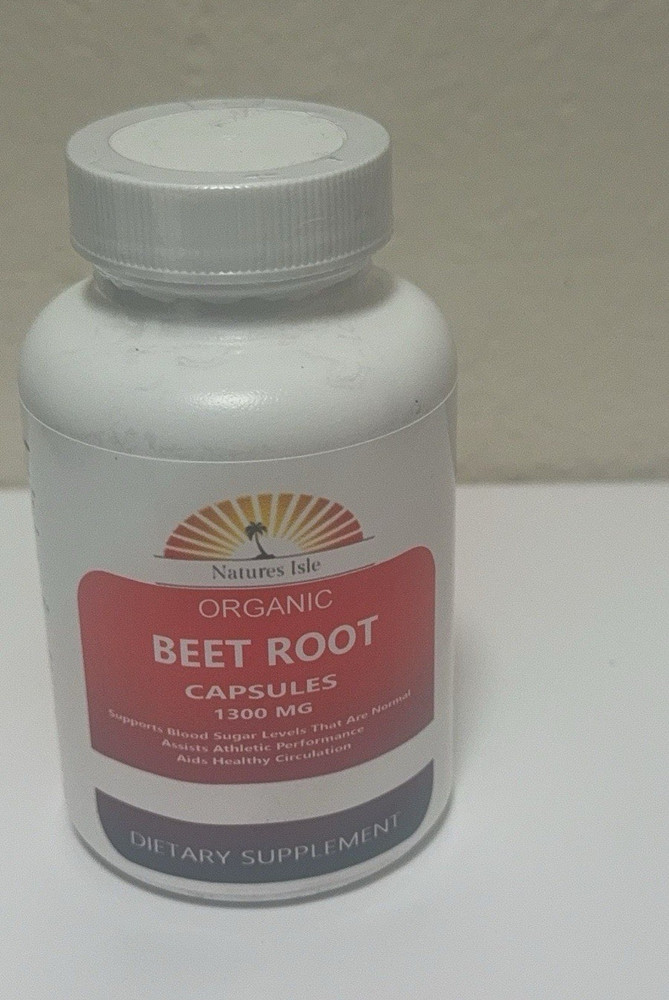 Natures Isle Organic Beet Root 1300mg Capsules – Circulation & Performance