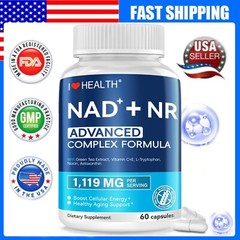 NAD+ ADVANCED 3000mg Supplement for Anti-Aging, Energy, Focus,Nicotinamide 60CT
