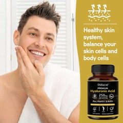 Hyaluronic Acid Capsules 250mg-Gluten Free,Anti-Aging,Skin Hydration,Skin Health