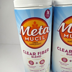 Metamucil Clear Fiber Supplement, Unflavored, 11.6 oz LOT OF 8 New Meta Mucil