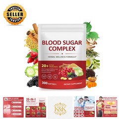 Blood Sugar Complex 300 Softgels – Natural Support with Licorice & Black Pepper
