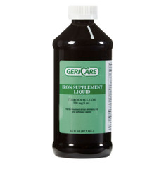 Geri-Care Iron Supplement Liquid – 220 mg/5 mL – 16 oz Lot of 6 Bottles