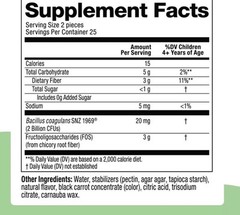 Kids Probiotics & Prebiotic Fiber Fruity Bites Support Digestive Health