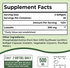 Liposomal Luteolin 500MG, Maximum Absorption, Potent Flavonoid, 60 Softgels, …