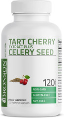 Bronson Tart Cherry Extract + Celery Seed Capsules, Powerful Uric Acid Cleanse