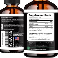 Vita Guard Magnesium L-Threonate Liquid Drops – 500Mg Ultra-Absorbab