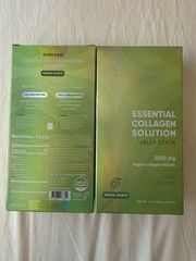 2 Pack Essential Collagen Solution Jelly Stick, Green Grape, 10 Sticks, 0.7 oz