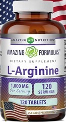 Amazing Formulas L-Arginine 1000mg 120 Tablets Amino Acid Supplement USA Non-GMO
