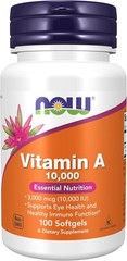 NOW Supplements, Vitamin A 10,000 IU, Eye Health*, Essential Nutrition, 100 Soft
